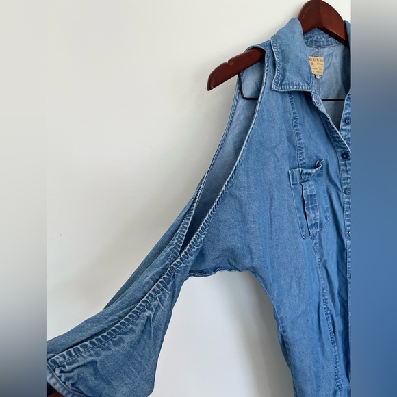 Guess Blue Denim-like Cold Shoulder Dress size XS - Picture 4 of 6